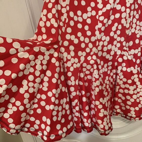 Sara Jane Skirt Womens 0 A Line Wearable Art Artsy Polka Dot Flare Retro Pleated - Picture 3 of 8